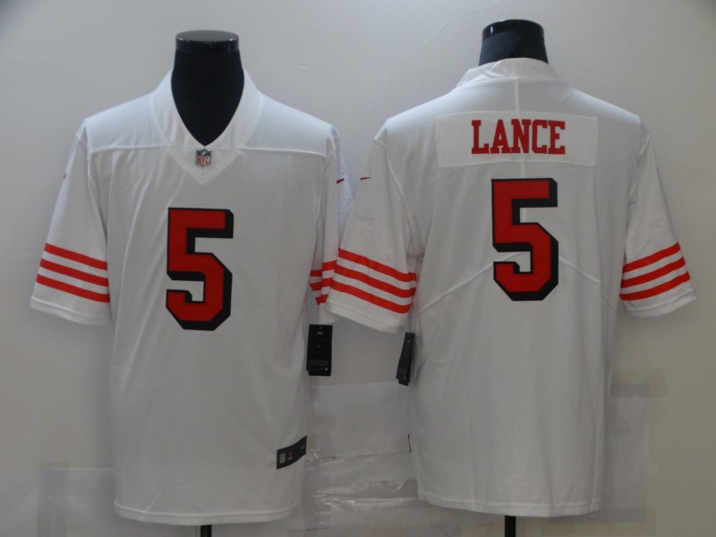 Men San Francisco 49ers #5 Lance White New Nike Vapor Untouchable Limited 2021 NFL Jersey